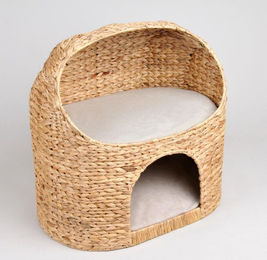 Silvio Design Katzenhöhle Marvin mit Kissen Bananenblatt Natur – Bild 1 von 2