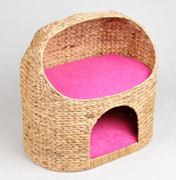 Silvio Design Katzenhöhle Marvin mit Kissen Bananenblatt Rosa – Bild 1 von 2