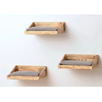 Produktbild von Silvio Design Katzenkissen Karlsson 3er Set aus Echtholz in Grau und Natur