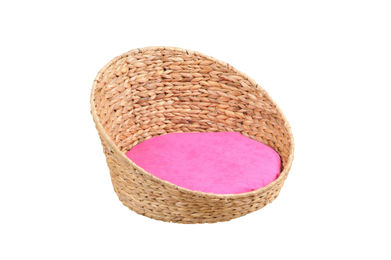 Silvio Design Katzenkorb Queeny Rosa Naturgeflecht mit Kissen – Bild 1 von 2