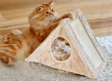 Silvio Design Katzenpyramide Isa Katzenspielzeug mit Kratzfläche aus Sisal in Beige – Bild 1 von 3