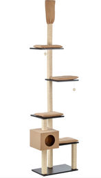 Silvio Design Kratzbaum Bashira mit Deckenspanner in Beige und Anthrazit – Bild 1 von 1