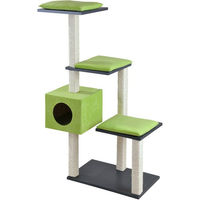 Produktbild von Silvio Design Kratzbaum Cosy für Katzen in Anthrazit mit grünem Kissen ca. 36x80x126 cm