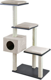 Produktbild von Silvio Design Kratzbaum Cosy für Katzen in Anthrazit mit sandfarbenem Kissen 36x80x126 cm
