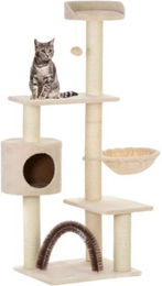 Silvio Design Kratzbaum Etagenboy für Katzen aus Holz in Beige 50 x 138 cm – Bild 1 von 2