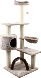Silvio Design Kratzbaum für Katzen in Grau aus Holz und Plüsch groß – Bild 1 von 1