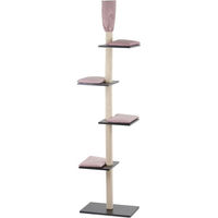 Produktbild von Silvio Design Kratzbaum Lexie für Katzen in Anthrazit mit rosa Kissen