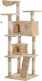 Silvio Design Kratzbaum Marley für Katzen in Beige mit Plüsch B50 x T50 x H150 cm – Bild 1 von 2