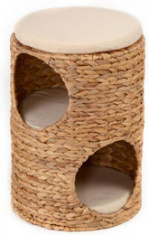 Silvio Design Kratztonne Katzenhöhle aus Bananenblatt in Beige Braun Natur Weiß – Bild 1 von 3