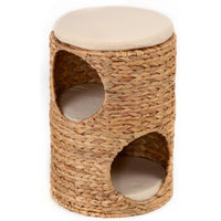 Produktbild von Silvio Design Kratztonne Katzenhöhle aus Bananenblatt in Beige Braun Natur Weiß