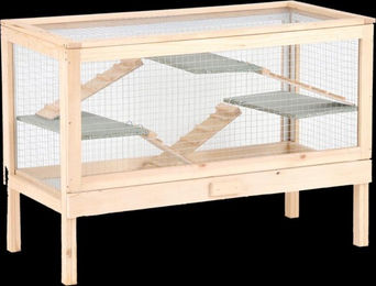 Silvio Design Nagervoliere Joe Naturholz für Nagetiere und Kaninchen 100x50x70 cm – Bild 1 von 2
