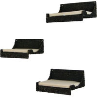 Produktbild von Silvio Design Wandliege Seegras Schwarz 3er-Set 15 x 25 x 40 cm