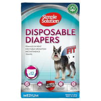 Produktbild von Simple Solution Einweg-Hundewindeln für Hündinnen Größe M mit Nässeindikator 12er Pack