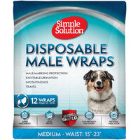 Produktbild von Simple Solution Einwegwindeln für Rüden Größe M Blau Waterproof Polyester 12 Stück