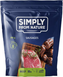 SIMPLY FROM NATURE Belohnungssnack Würstchen mit Rind und hohem Fleischanteil ohne Konservierungsstoffe 300 g – Bild 1 von 1