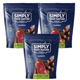 SIMPLY FROM NATURE Belohnungssnack Würste mit Hirsch für Hunde 3x300 g – Bild 1 von 3