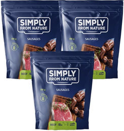 Produktbild von SIMPLY FROM NATURE Belohnungssnack Würste mit Rind und hohem Fleischanteil 3 x 300 g