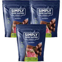 Produktbild von SIMPLY FROM NATURE Belohnungssnack Würste mit Rind und hohem Fleischanteil 3 x 300 g