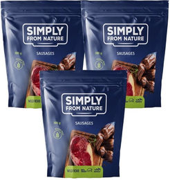 Produktbild von SIMPLY FROM NATURE Belohnungssnack Würste mit Wildschwein Monoprotein mit hohem Fleischanteil 3 x 300 g