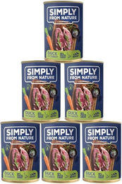 SIMPLY FROM NATURE Hund Nassfutter Ente mit Karotte 6 x 400 g ohne Konservierungsstoffe - 6 x 400 g – Bild 1 von 8