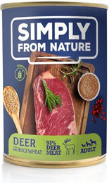SIMPLY FROM NATURE Hund Nassfutter Hirsch mit Buchweizen Stückchen in Sauce 3 x 400 g - 3 x 400 g – Bild 1 von 9