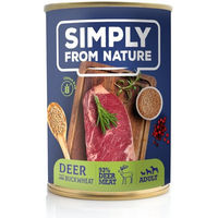 Produktbild von SIMPLY FROM NATURE Hund Nassfutter Hirsch mit Buchweizen Stückchen in Sauce 3 x 400 g - 3 x 400 g