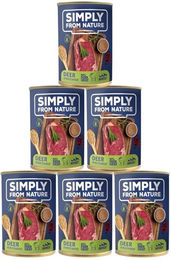 SIMPLY FROM NATURE Hundefutter Hirsch mit Buchweizen Stückchen in Sauce Sensitive 6 x 400 g – Bild 1 von 3