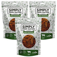 Produktbild von SIMPLY FROM NATURE Meat Noodles Rinderknödel Belohnungssnack für Hunde mit hohem Fleischanteil glutenfrei und monoproteinartig 3x80 g - 3 x 80 g
