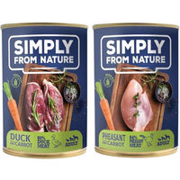 Produktbild von SIMPLY FROM NATURE Nassfutter Ente mit Karotte und Fasan mit Karotte getreidefrei und glutenfrei 12 x 400 g