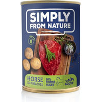 Produktbild von SIMPLY FROM NATURE Nassfutter Pferd oder Ziege mit Kartoffeln für Hunde aller Altersstufen getreidefrei 3 x 400 g - 400 g