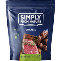 Produktbild von SIMPLY FROM NATURE Natürliche Rindswürstchen Trockenfleisch Getreidefrei Monoprotein 200 g