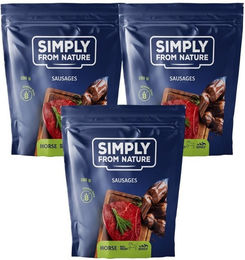 Produktbild von SIMPLY FROM NATURE Naturwürstchen mit Pferdefleisch Trockenfleisch 3 x 200 g