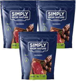 Produktbild von SIMPLY FROM NATURE Naturwürstchen Sticks mit Hirschfleisch getreidefrei und hypoallergen 3 x 200 g