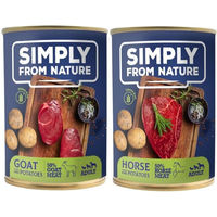 Produktbild von Simply From Nature Pferdefleisch mit Kartoffeln und Ziege mit Kartoffel Pferdefutter Getreidefrei 12 x 400g