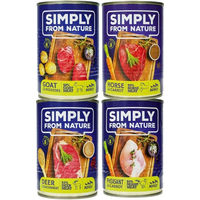 Produktbild von SIMPLY FROM NATURE Probierpaket Hund Stückchen in Sauce Hirsch Pferd Fasan 4 x 400g