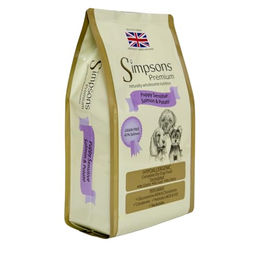Simpsons Premium Adult Sensitive Hundefutter Lachs & Kartoffel Getreidefrei 2 x 12 kg - 2 x 12 kg – Bild 1 von 2