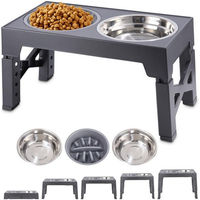 Produktbild von SinLaw Höhenverstellbarer Slow Feeder Futternapf aus Edelstahl und Silikon für Haustiere