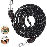 Produktbild von SinLaw Hundeleine Nylon Doppelleine Schwarz für große Hunde - 3 m