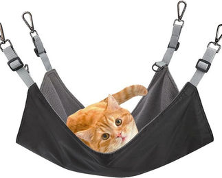 SinLaw Katzen-Hängematte doppelseitiges Hängebett aus Polyester für Katzen in Schwarz – Bild 1 von 5
