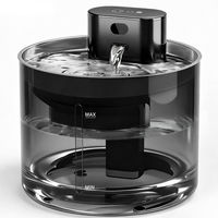 Produktbild von skelo Katzen Trinkbrunnen kabellos mit Bewegungsmelder und Edelstahl Tablett 3.5L Schwarz