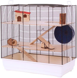 Produktbild von Skyline Fun Area Leon Nagerkäfig für Hamster, Mäuse und Rennmäuse, Weiß, 67 x 36,5 x 65 cm