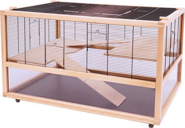 Produktbild von Skyline Hoppelgarden 100 Kleintierkäfig aus Holz für Hamster Maus und Ratte L 100 x B 71 x H 60 cm