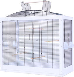 Produktbild von Skyline Vogelkäfig Belinda XXL aus Holz in Schwarz und Weiß L 99 x B 51 x H 90 cm