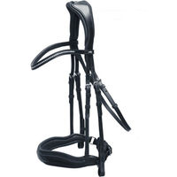 Produktbild von Slimford Trensenzaum aus Leder in Schwarz/Silber Größe XL