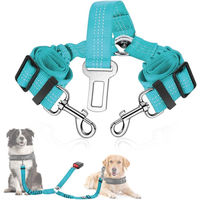 Produktbild von SlowTon Hund Auto Anschnallgurt 2 in 1 reflektierend in Türkis