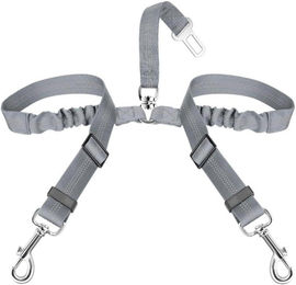 SlowTon Hund Auto Anschnallgurt 2in1 elastisch und reflektierend Grau – Bild 1 von 6