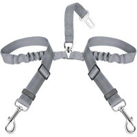 Produktbild von SlowTon Hund Auto Anschnallgurt 2in1 elastisch und reflektierend Grau