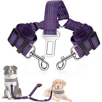 Produktbild von SlowTon Hund Auto Anschnallgurt 2in1 elastisch und reflektierend in Lila