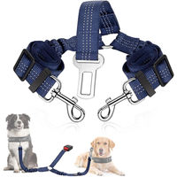 Produktbild von SlowTon Hundegurt 2in1 Auto Geschirr aus Nylon Blau verhedderungsfrei und elastisch