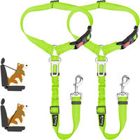 Produktbild von SlowTon Hundegurt Auto 2-in-1 Sicherheitsgeschirr mit Kopfstütze Grün 2er Pack